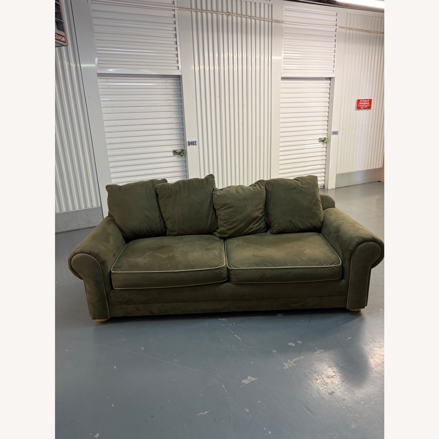 Ashley Furniture Green Cotton 3+ Seater Sofa - image-1