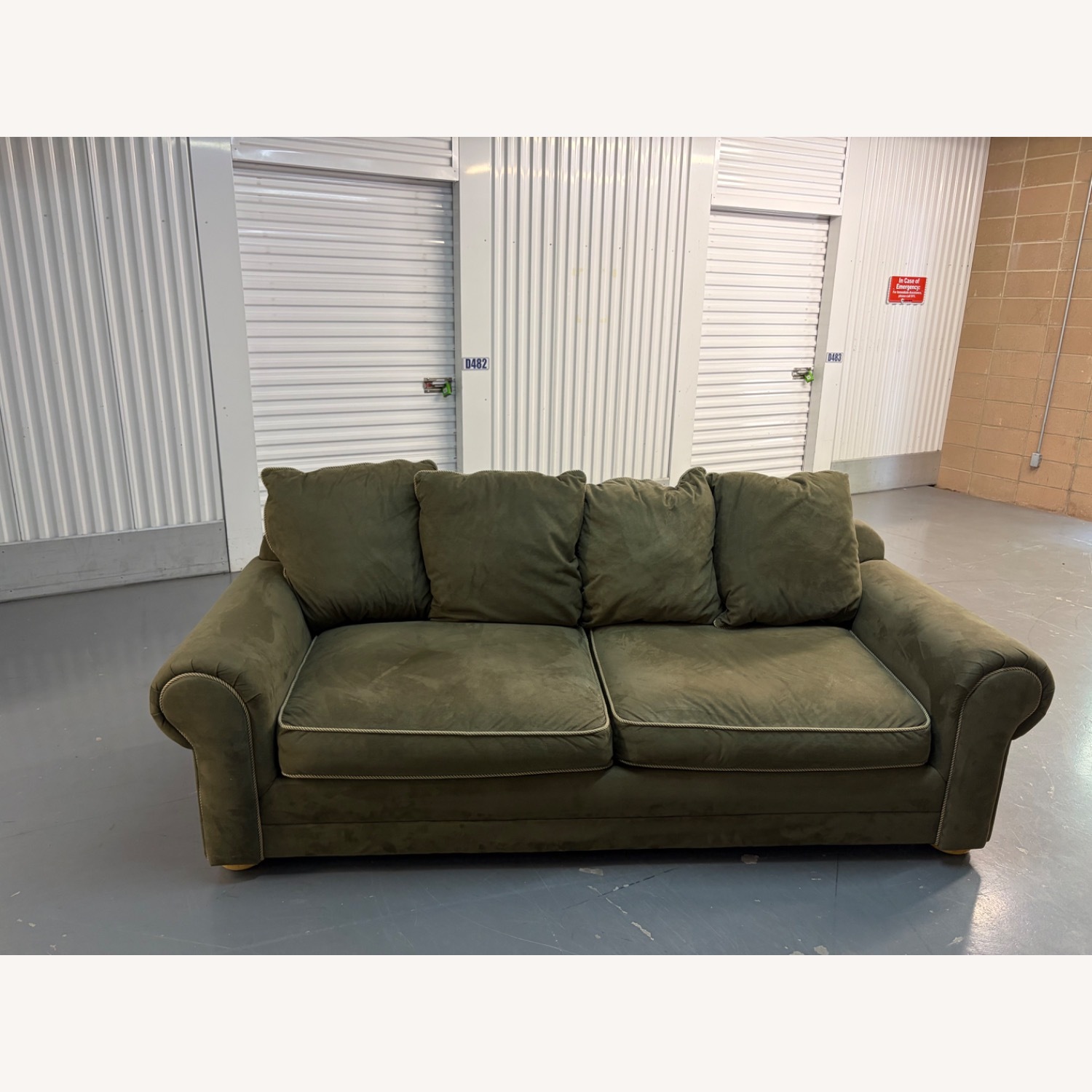 Ashley Furniture Green Cotton 3+ Seater Sofa - image-2
