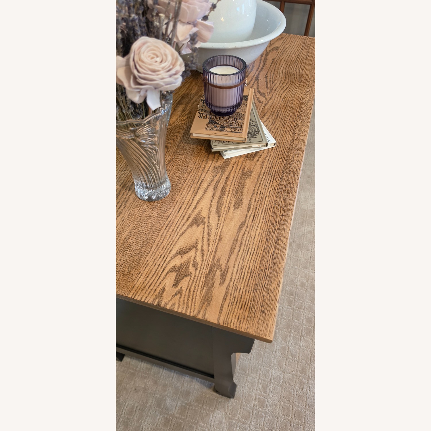 Solid Oak Dresser with Black & Gold - image-7