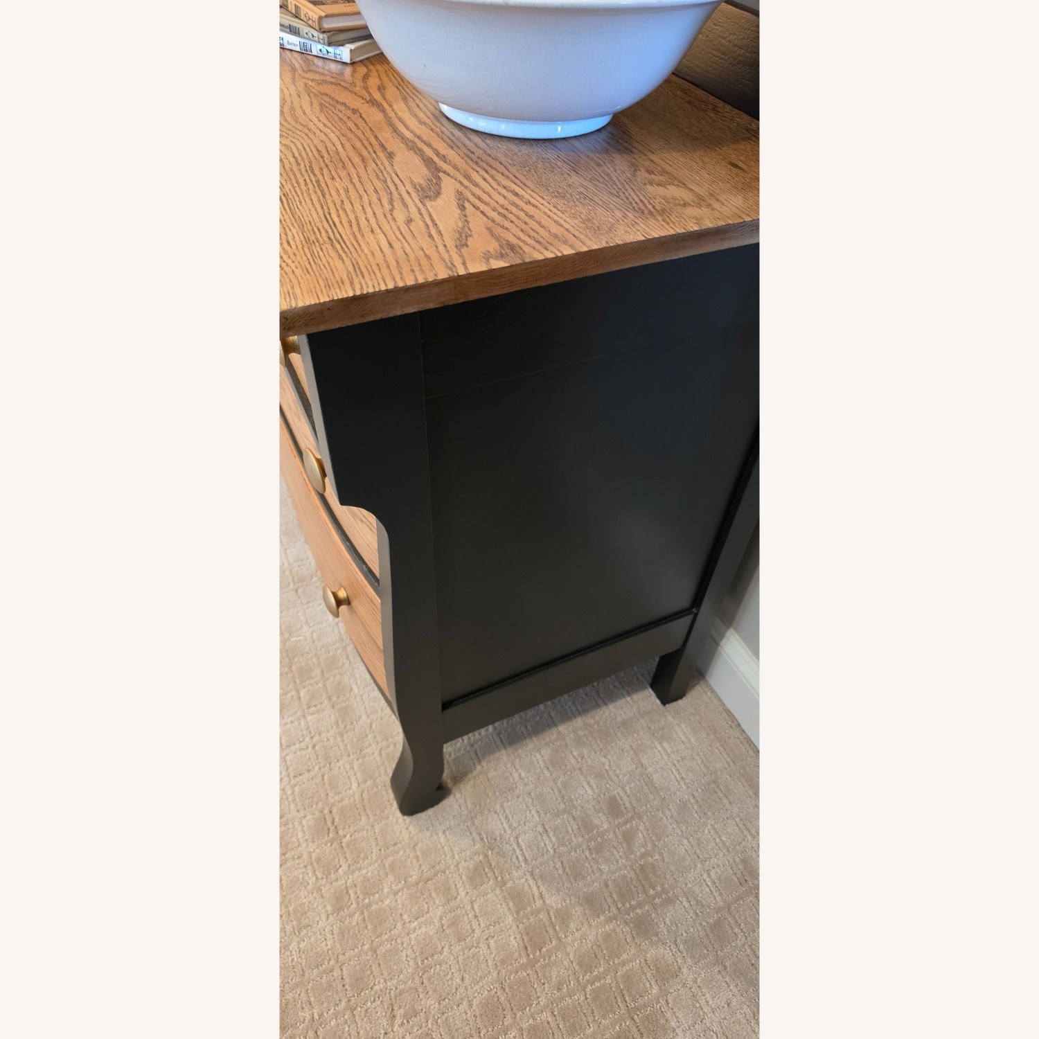 Solid Oak Dresser with Black & Gold - image-5