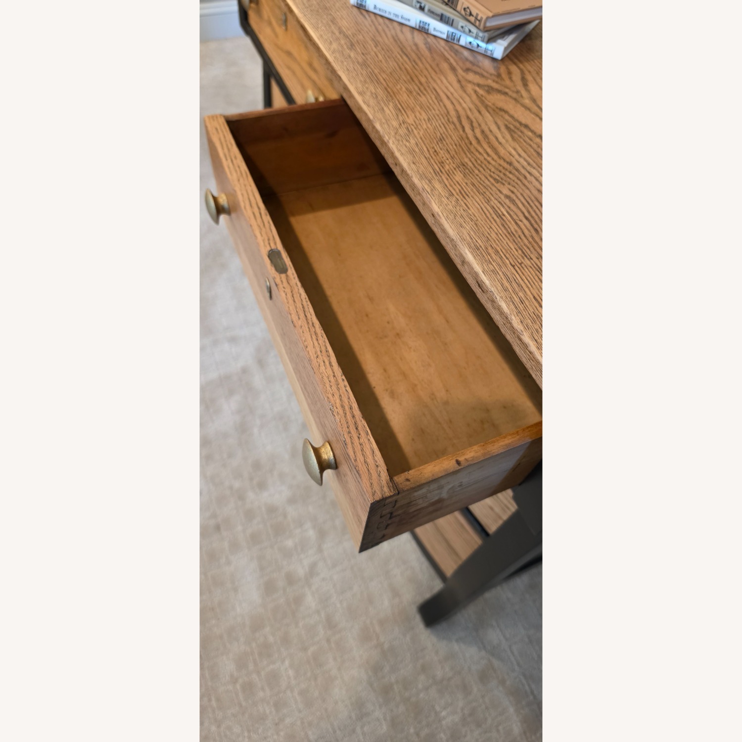 Solid Oak Dresser with Black & Gold - image-4