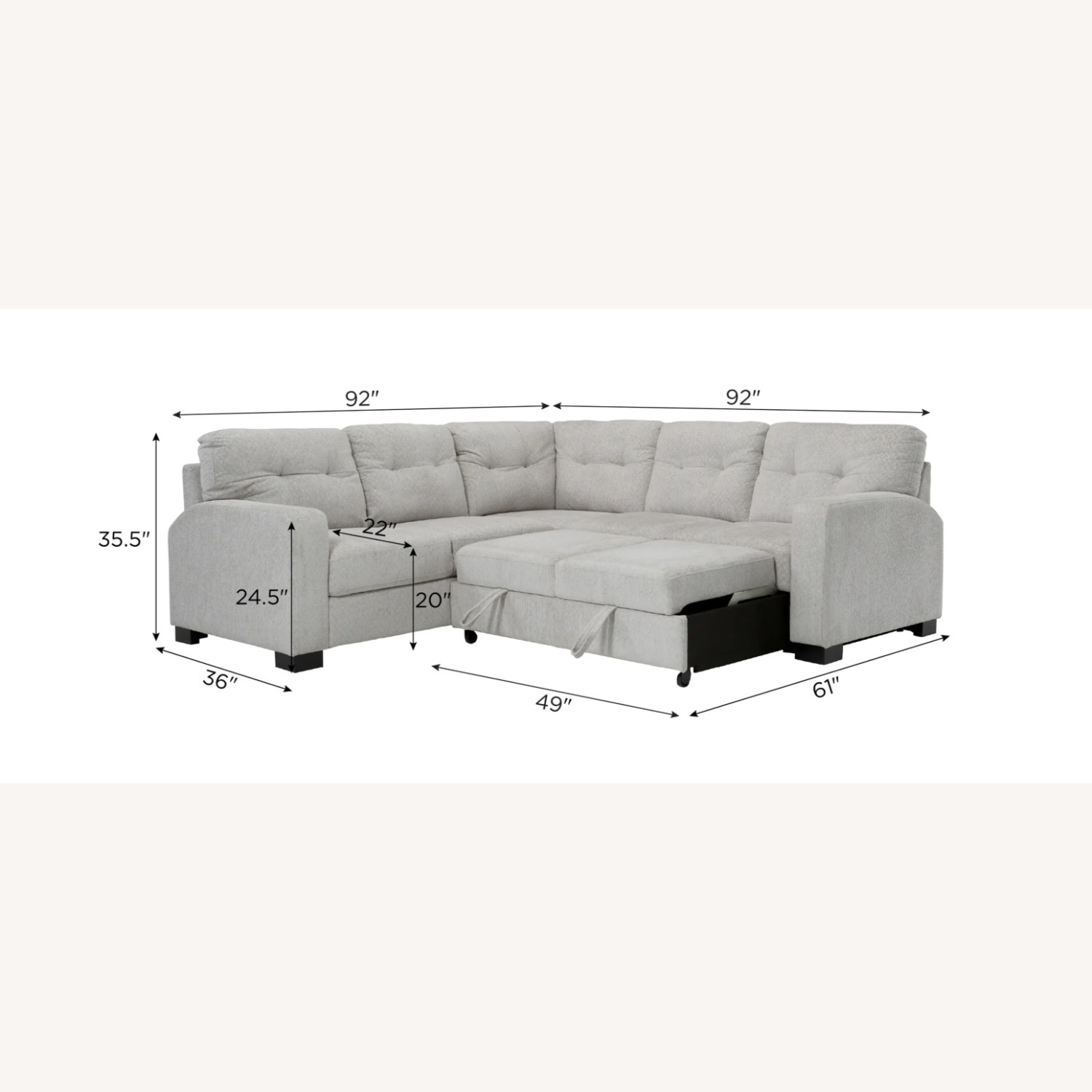Raymour & Flanigan Light Gray 3+ Piece Sectional - image-1