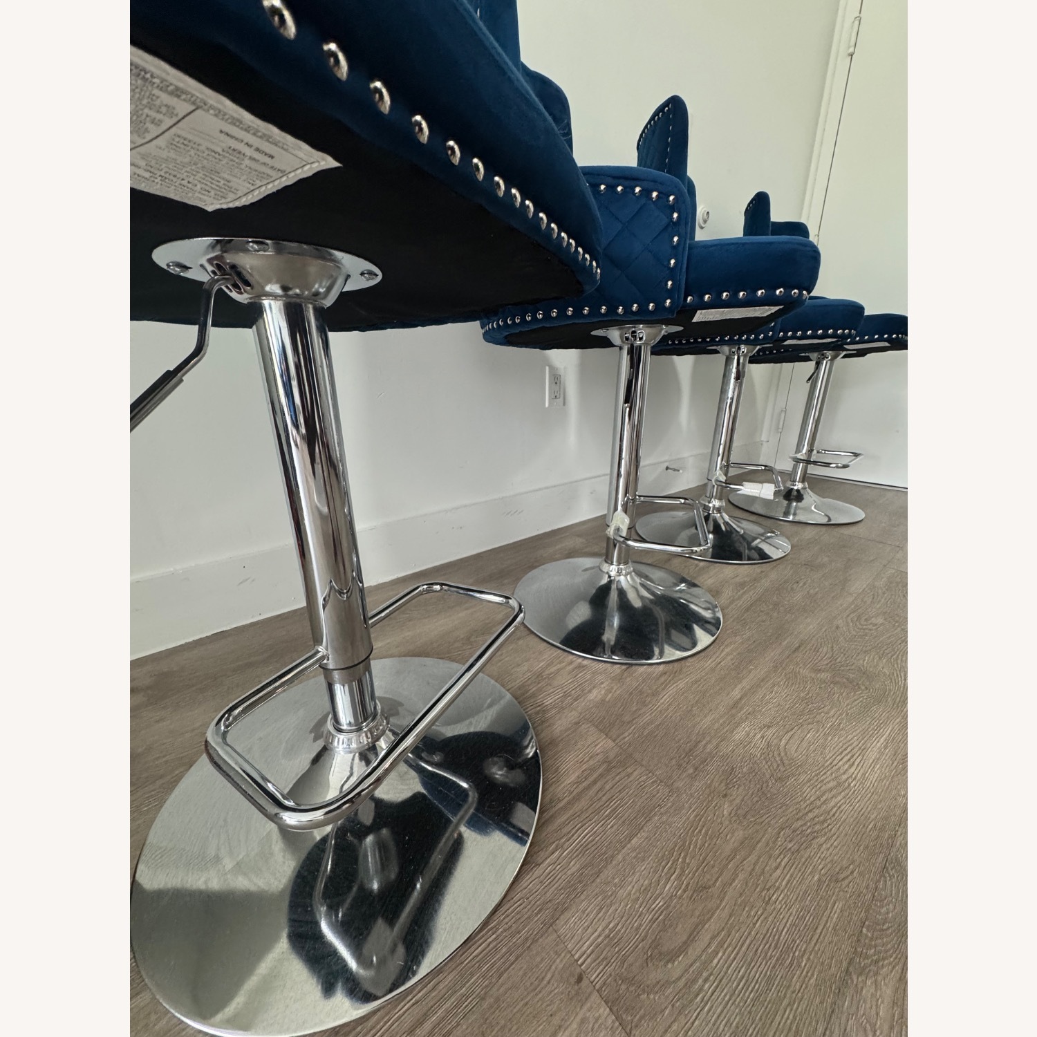 Amazon Blue Velvet Dining Chairs - image-5