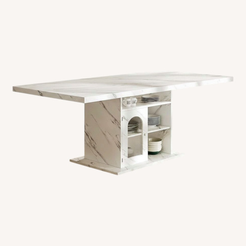 Used Amazon White Wood Dining Table for sale on AptDeco