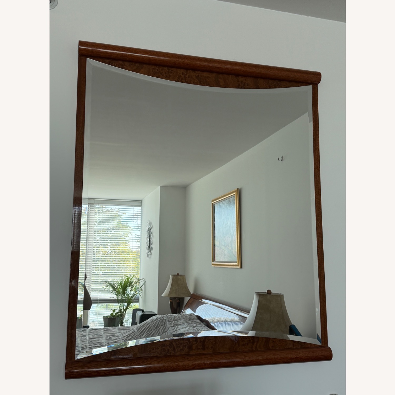 Excelsior Milano Dark Brown Wood Wall Mirror - image-1