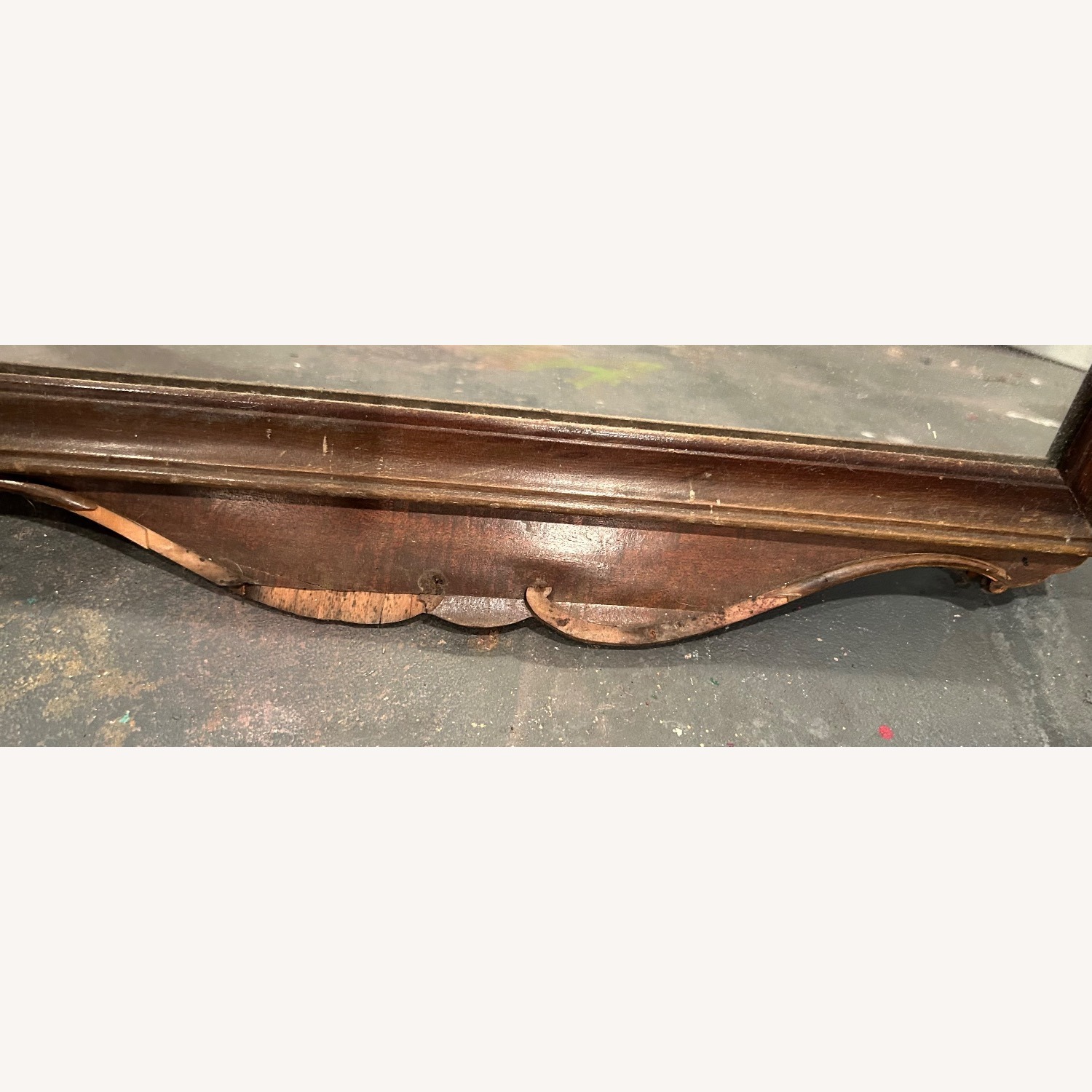 Antique Vintage Carved Wood Wall Mirror - image-3