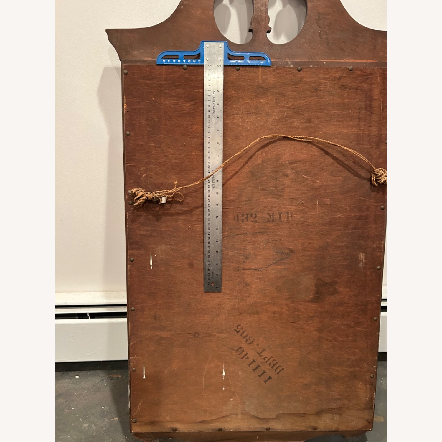 Antique Vintage Carved Wood Wall Mirror - image-9
