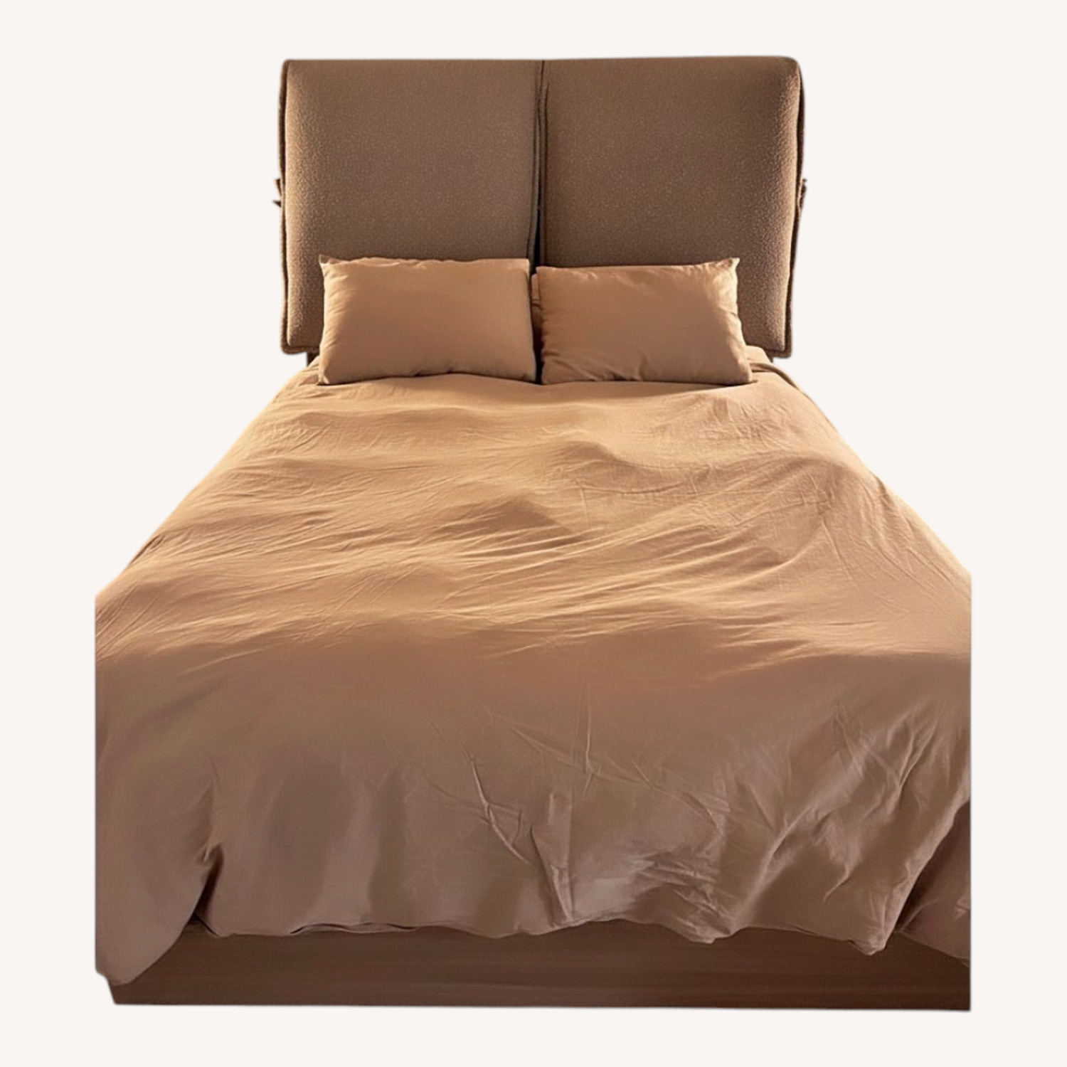 Value City Light Gray Boucle Queen Bed - image-0