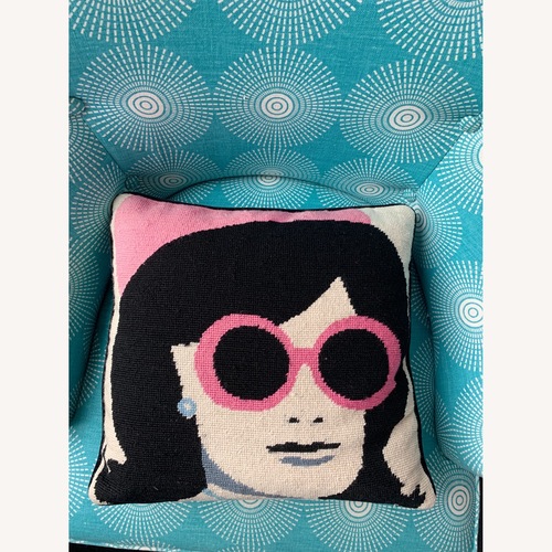 Used Jonathan Adler Jackie O Needlepoint Pillow for sale on AptDeco