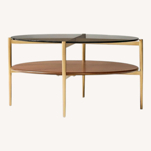 Used West Elm Dark Brown Glass Coffee Table for sale on AptDeco