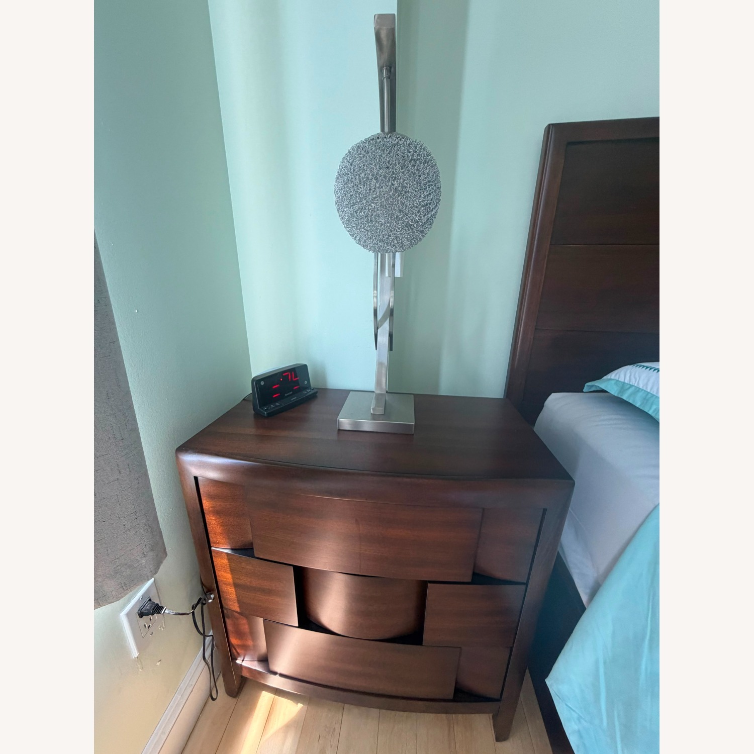 Raymour & Flanigan Dark Brown Wood Nightstand - image-3