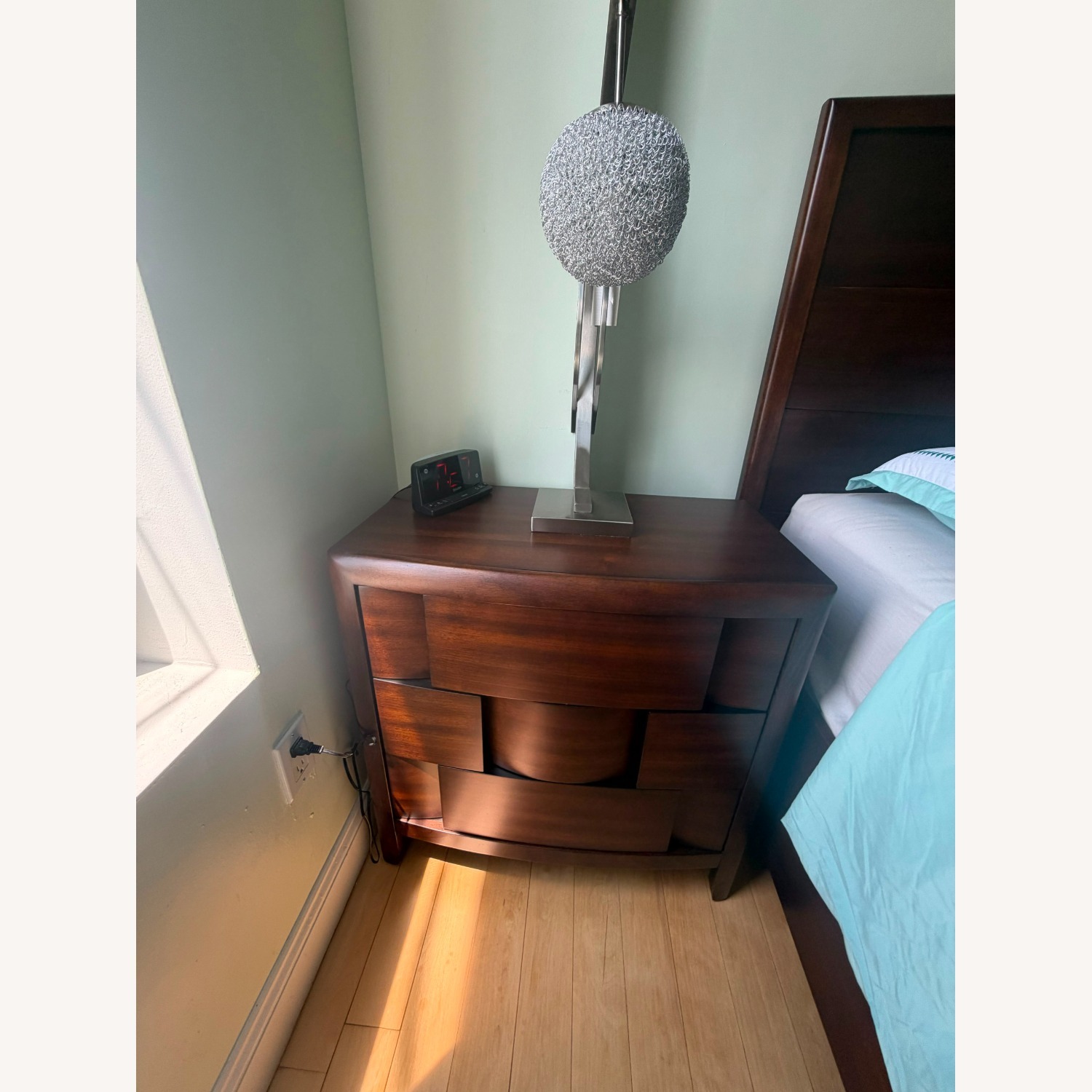 Raymour & Flanigan Dark Brown Wood Nightstand - image-2