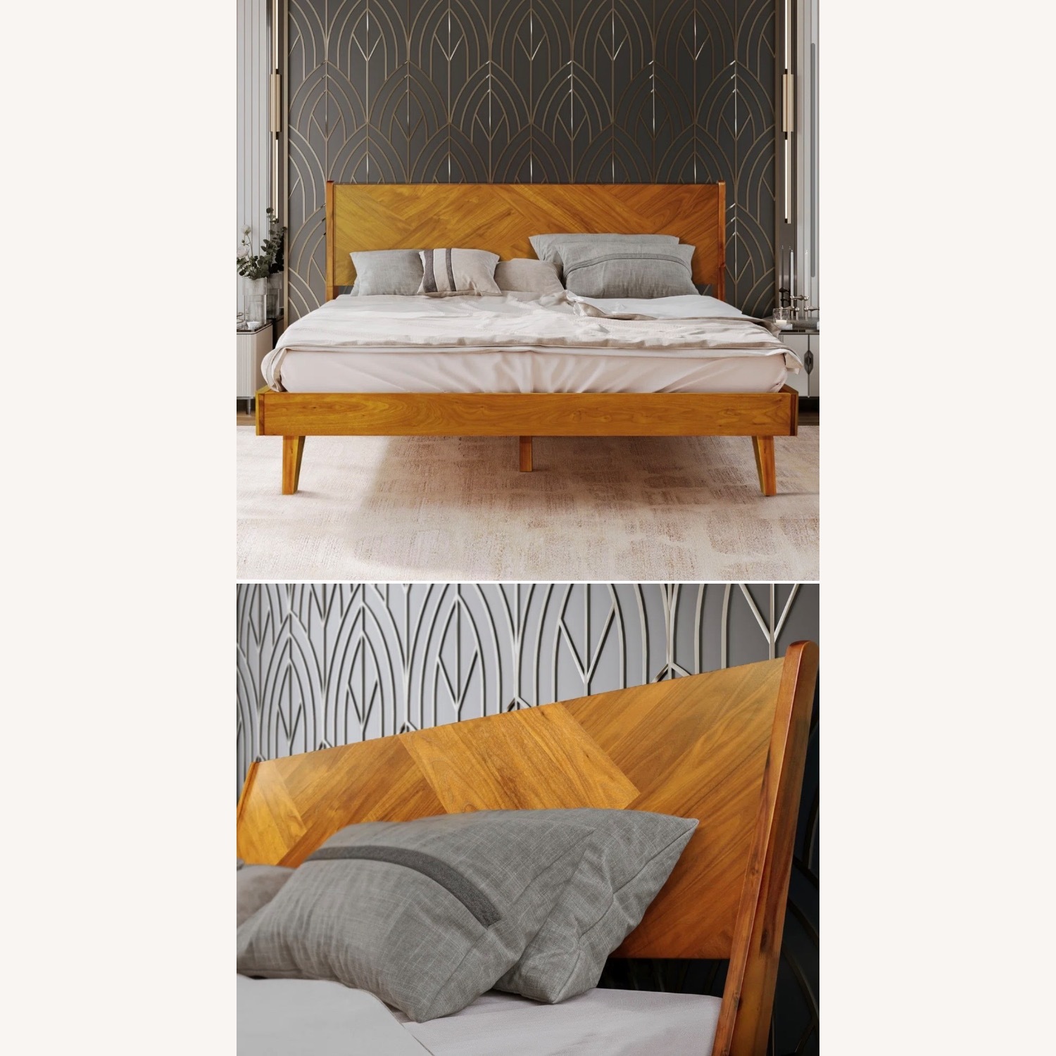 Wayfair Rorns Light Brown Queen Bed - image-2