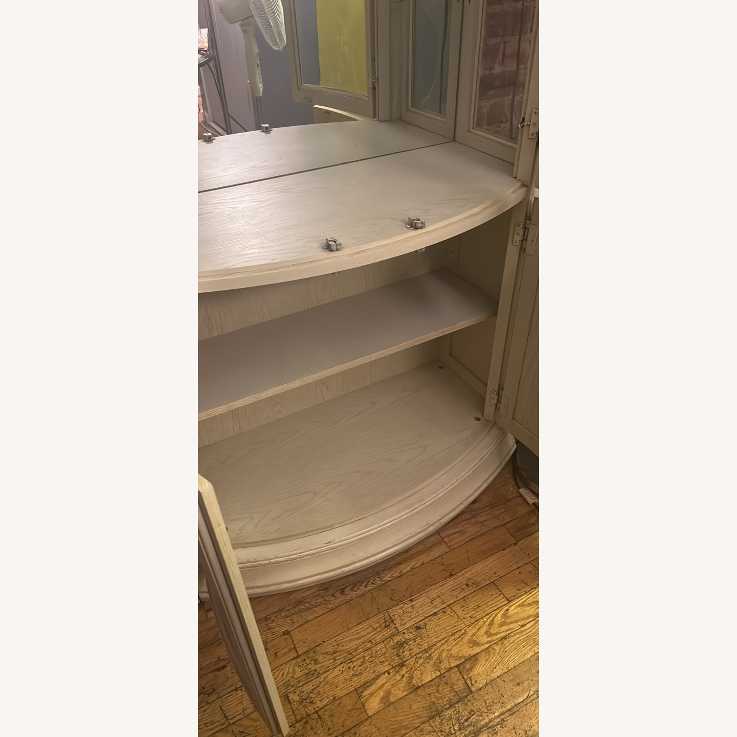 Vintage/Antique White Wood Wall Unit - image-3