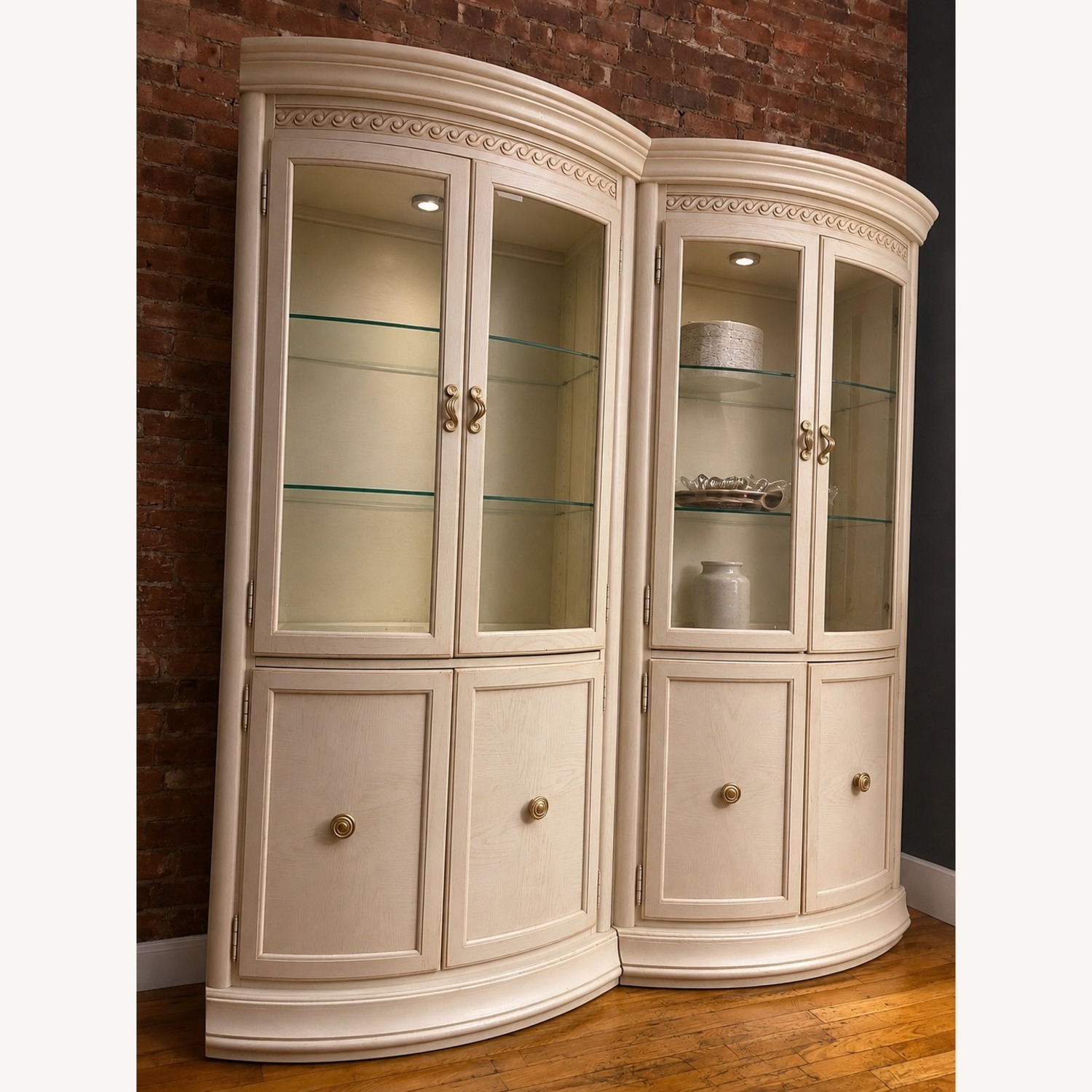 Vintage/Antique White Wood Wall Unit - image-6