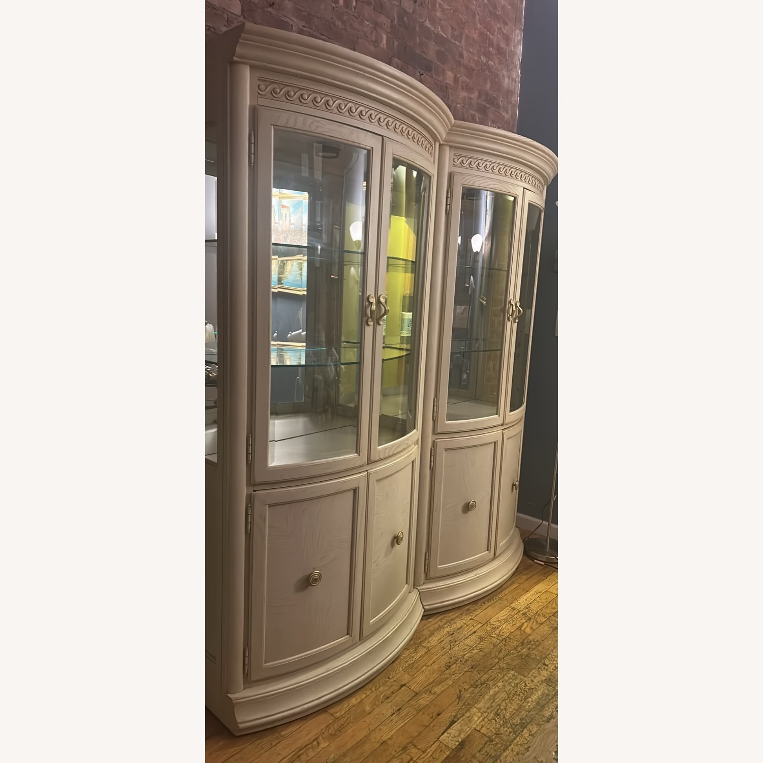 Vintage/Antique White Wood Wall Unit - image-5