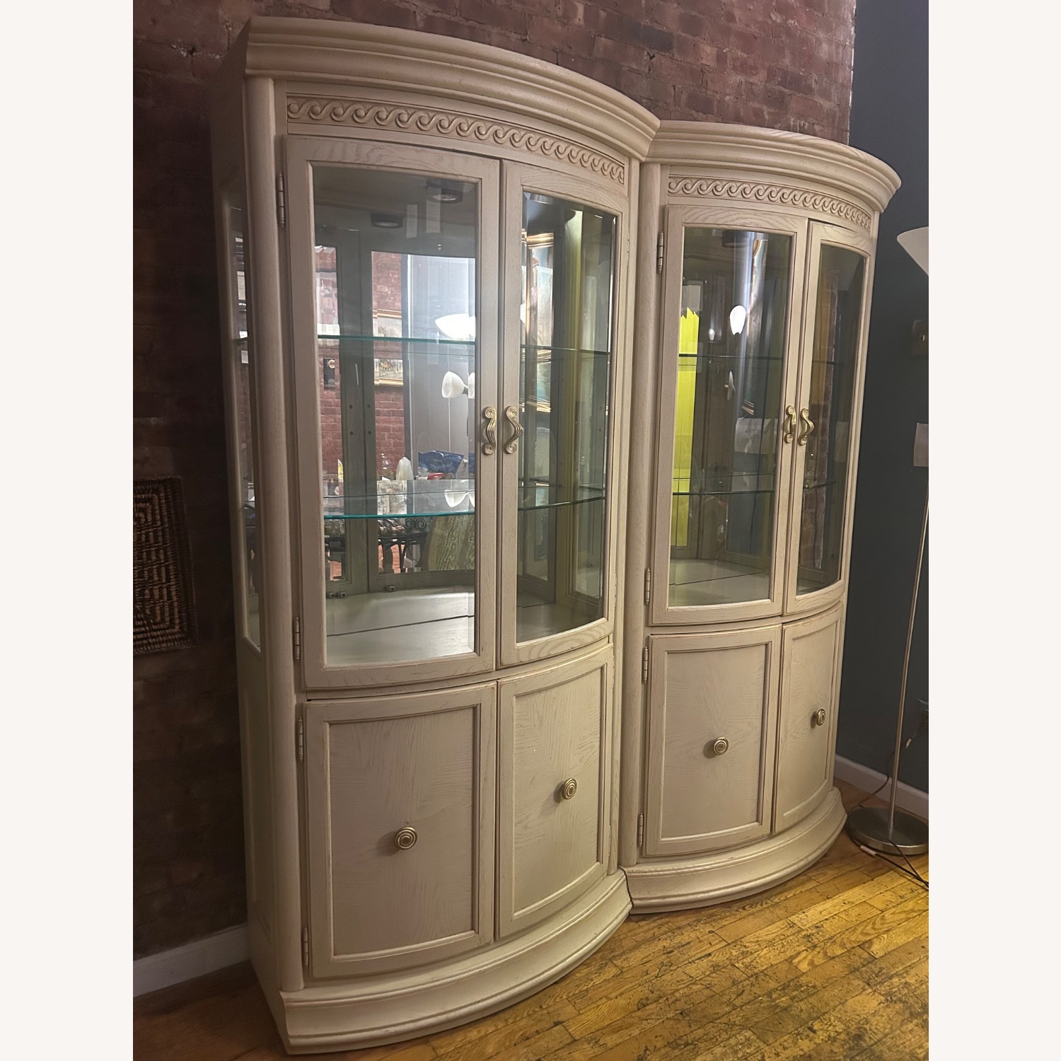 Vintage/Antique White Wood Wall Unit - image-1