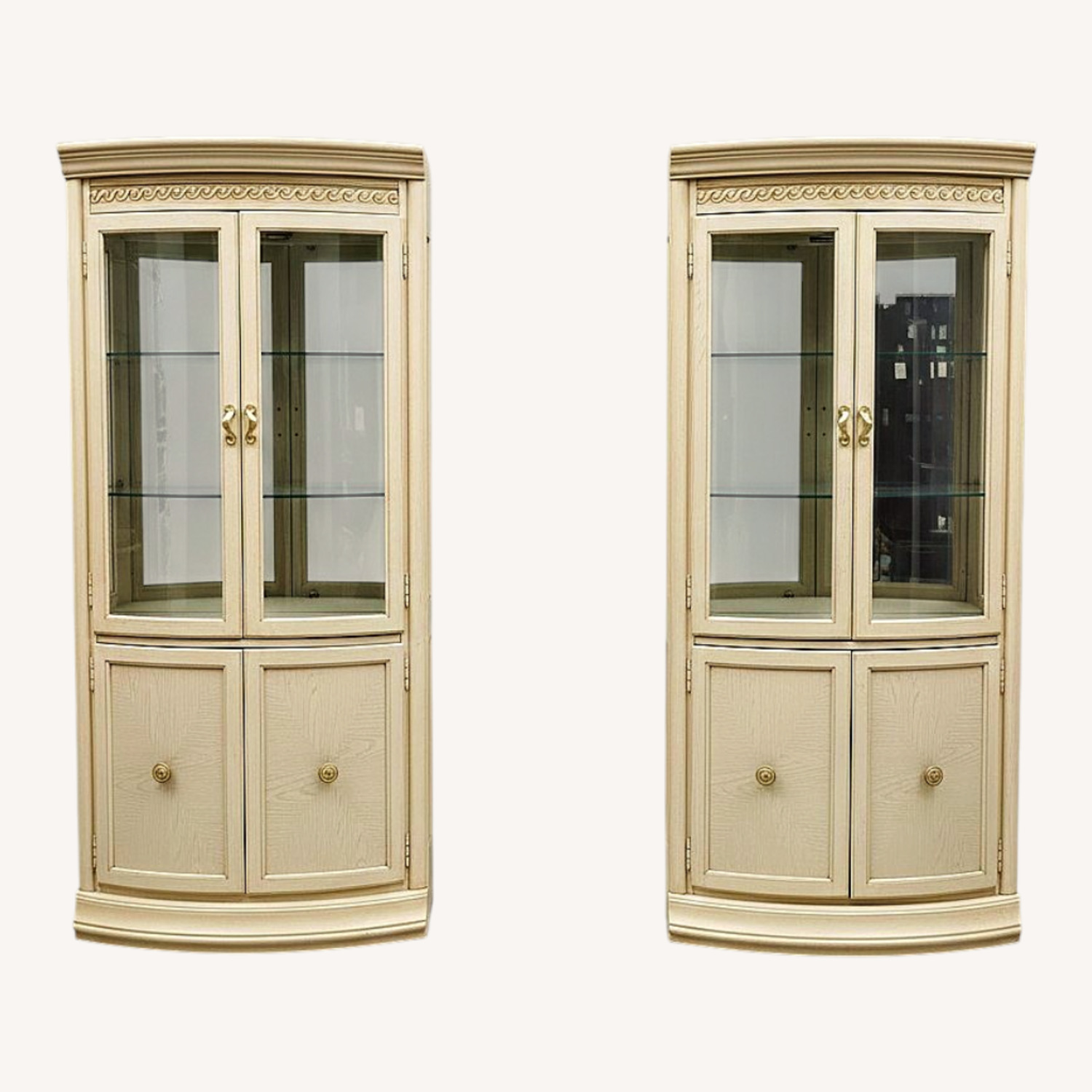 Vintage/Antique White Wood Wall Unit - image-0