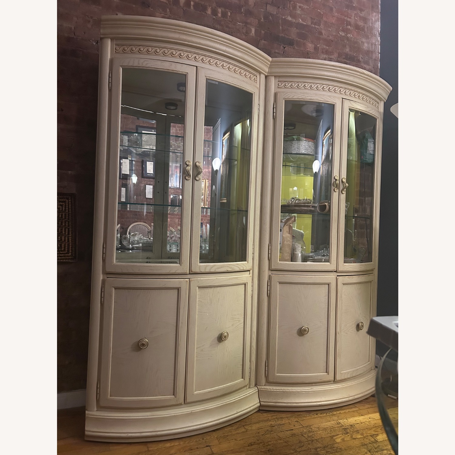 Vintage/Antique White Wood Wall Unit - image-2