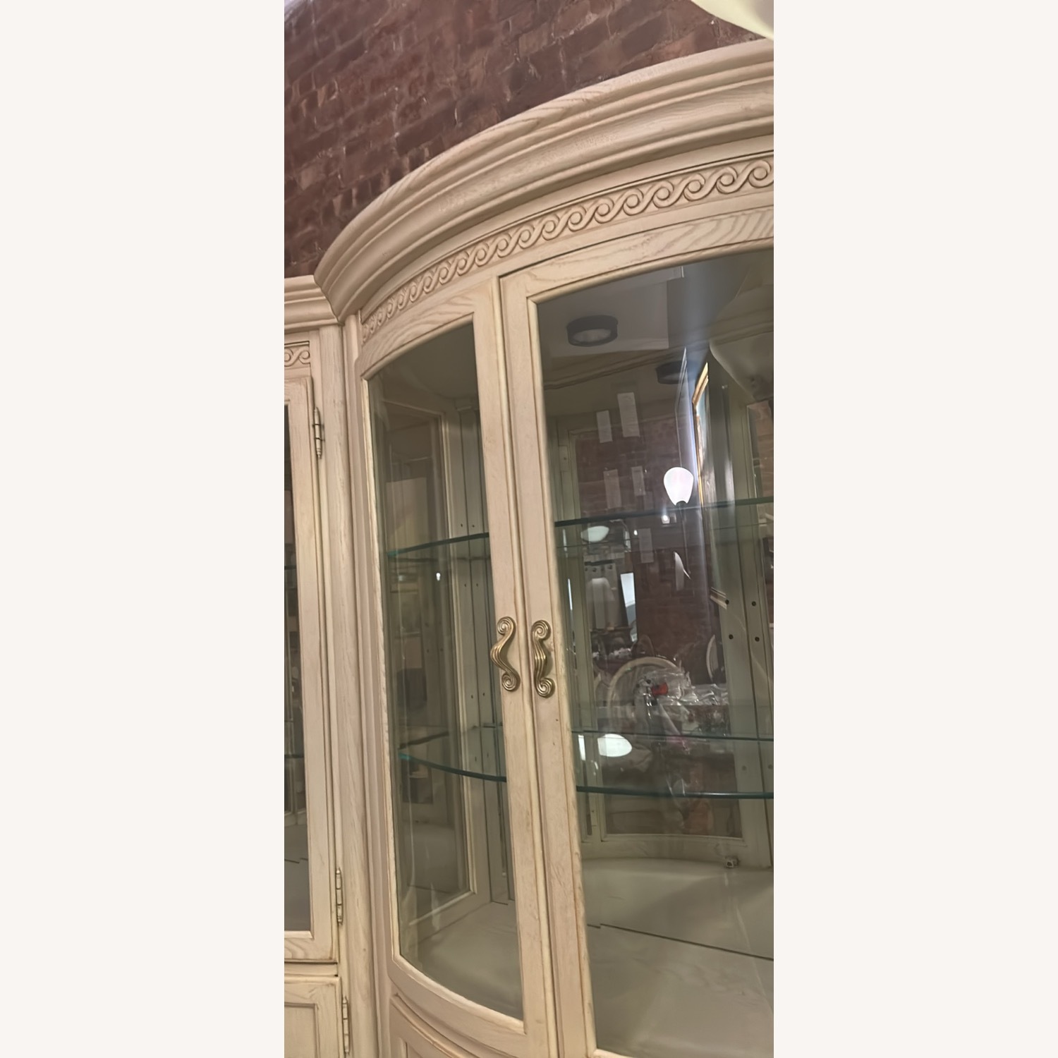 Vintage/Antique White Wood Wall Unit - image-4