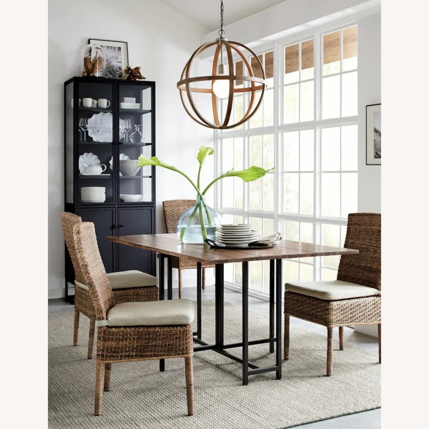Crate & Barrel Origami Drop Leaf Rectangular Dining Table - image-2