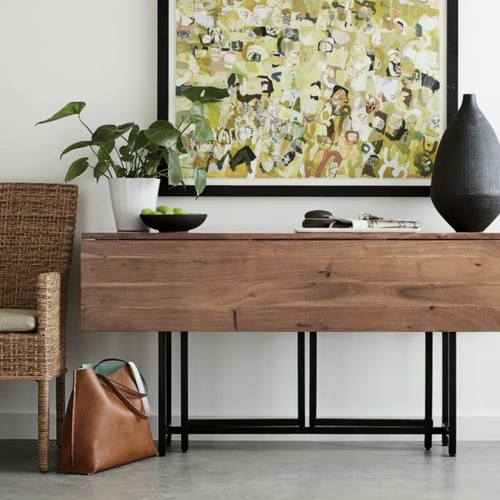 Used Crate & Barrel Origami Drop Leaf Rectangular Dining Table for sale on AptDeco