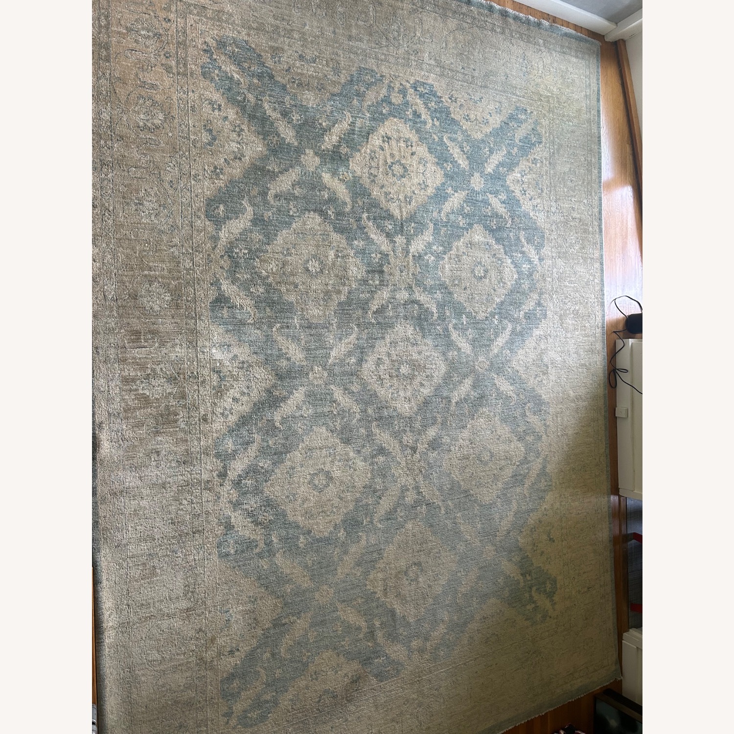 Vintage/Antique Blue Wool Area Rug 9' x 13' - image-8