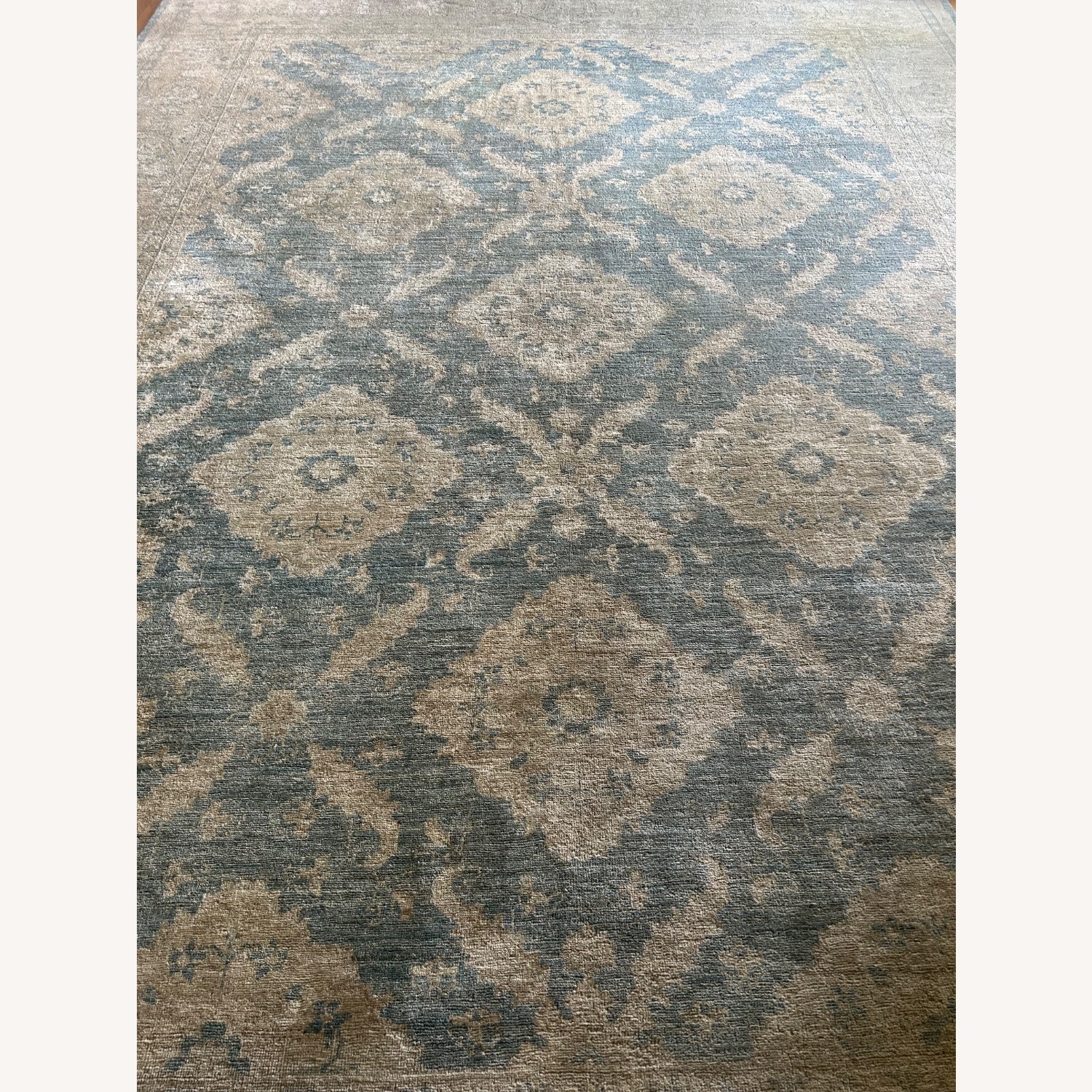 Vintage/Antique Blue Wool Area Rug 9' x 13' - image-1