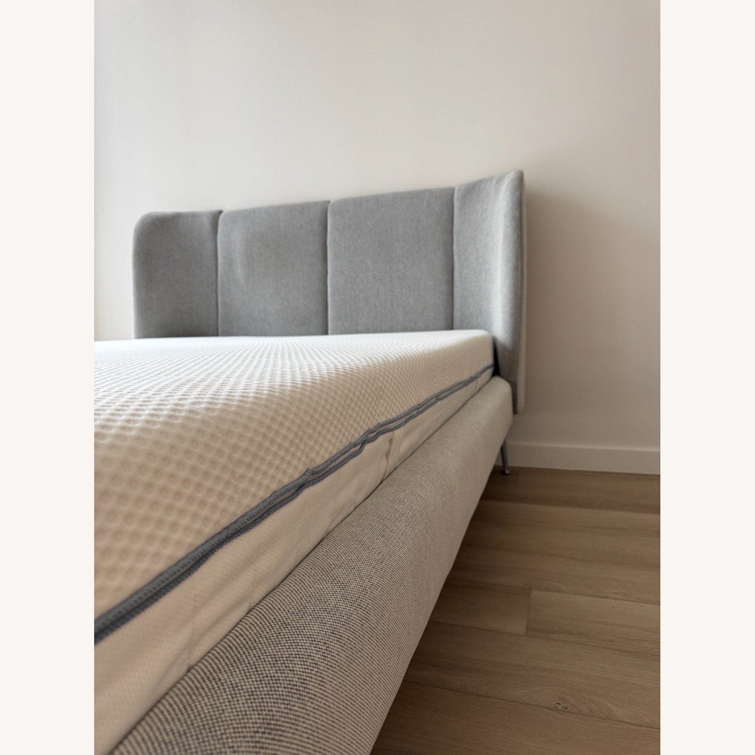 IKEA Light Gray Fabric Full Bed - image-7