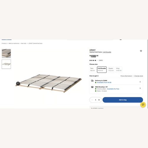 Used IKEA Light Gray Fabric Full Bed for sale on AptDeco