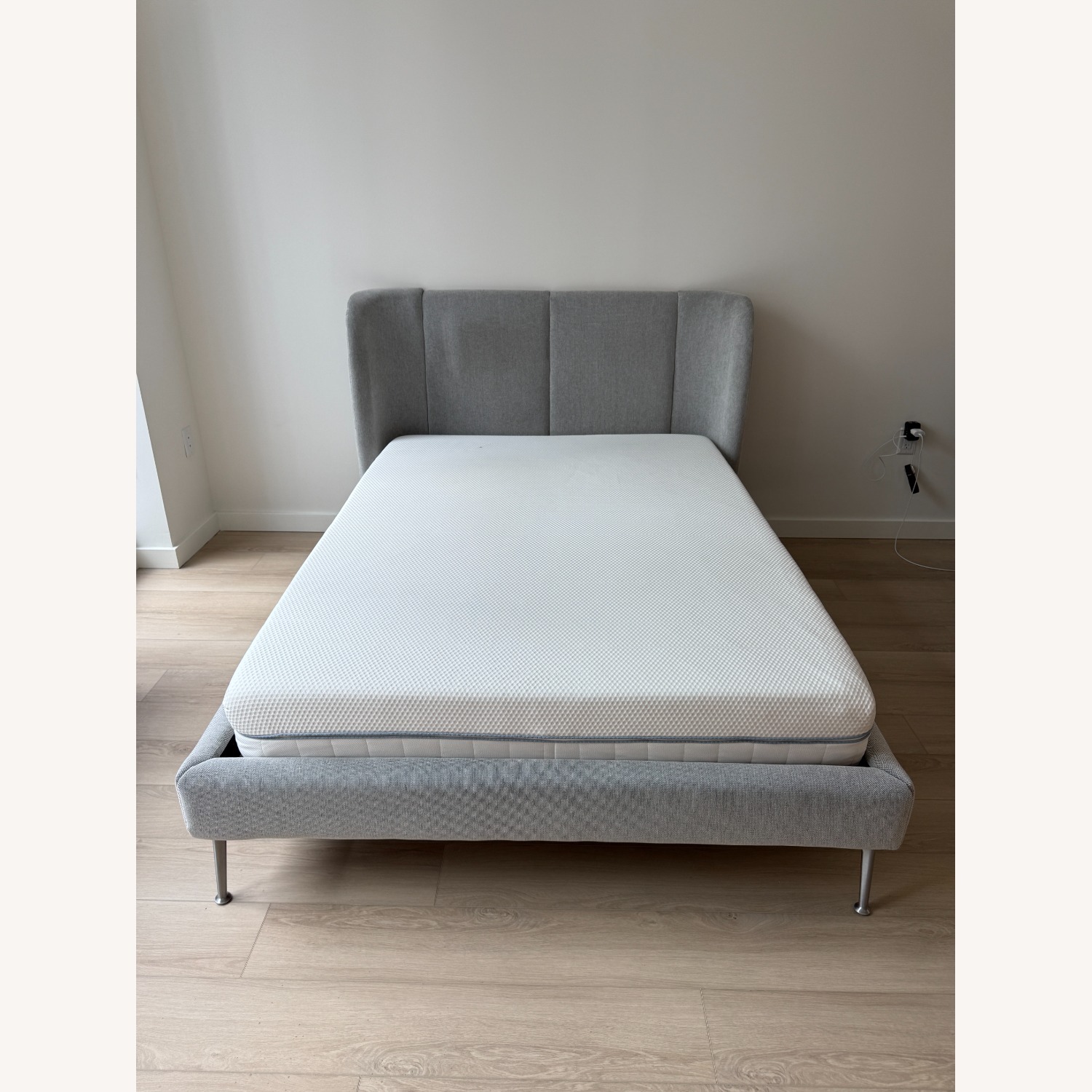 IKEA Light Gray Fabric Full Bed - image-5