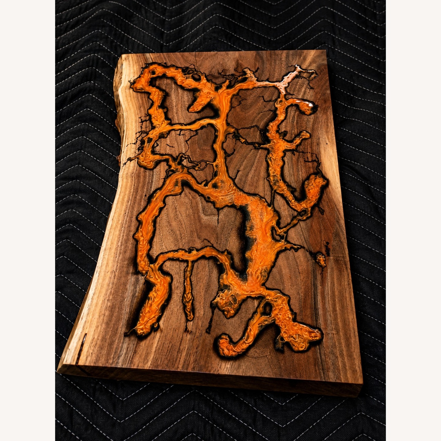 Handcrafted Black Walnut Fractal Burn Slab - image-3