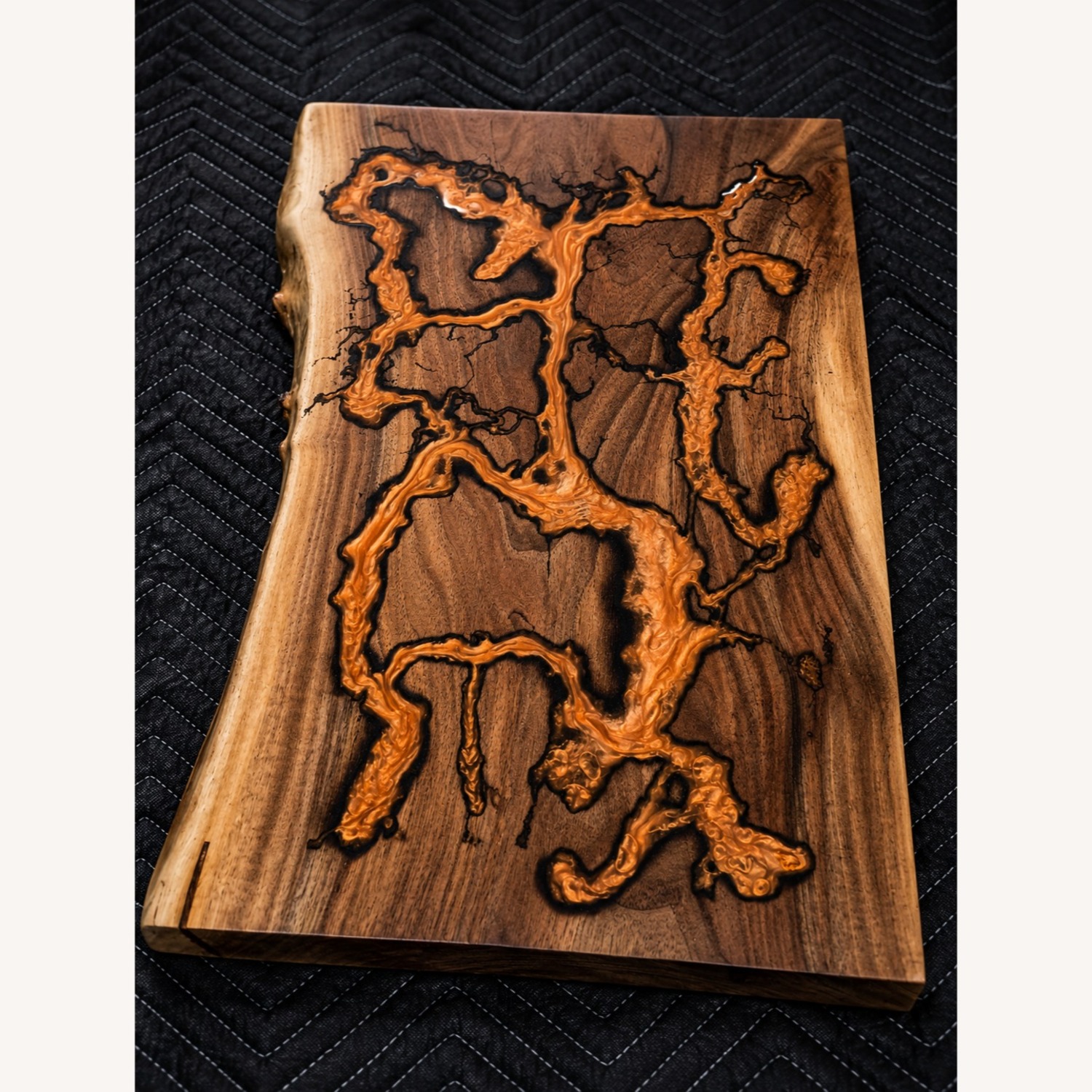 Handcrafted Black Walnut Fractal Burn Slab - image-5