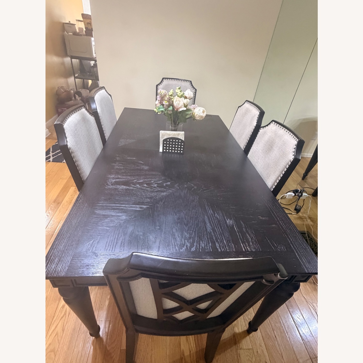 Raymour & Flanigan Dark Brown Wood Dining Table - image-5