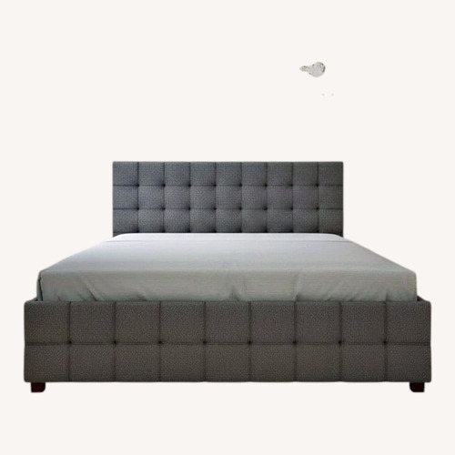 Used Wayfair Dark Gray Fabric Full Bed with 4 Drawers for sale on AptDeco