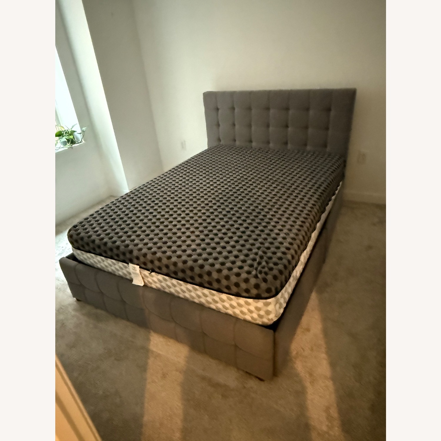 Wayfair Dark Gray Fabric Full Bed with 4 Drawers - image-1