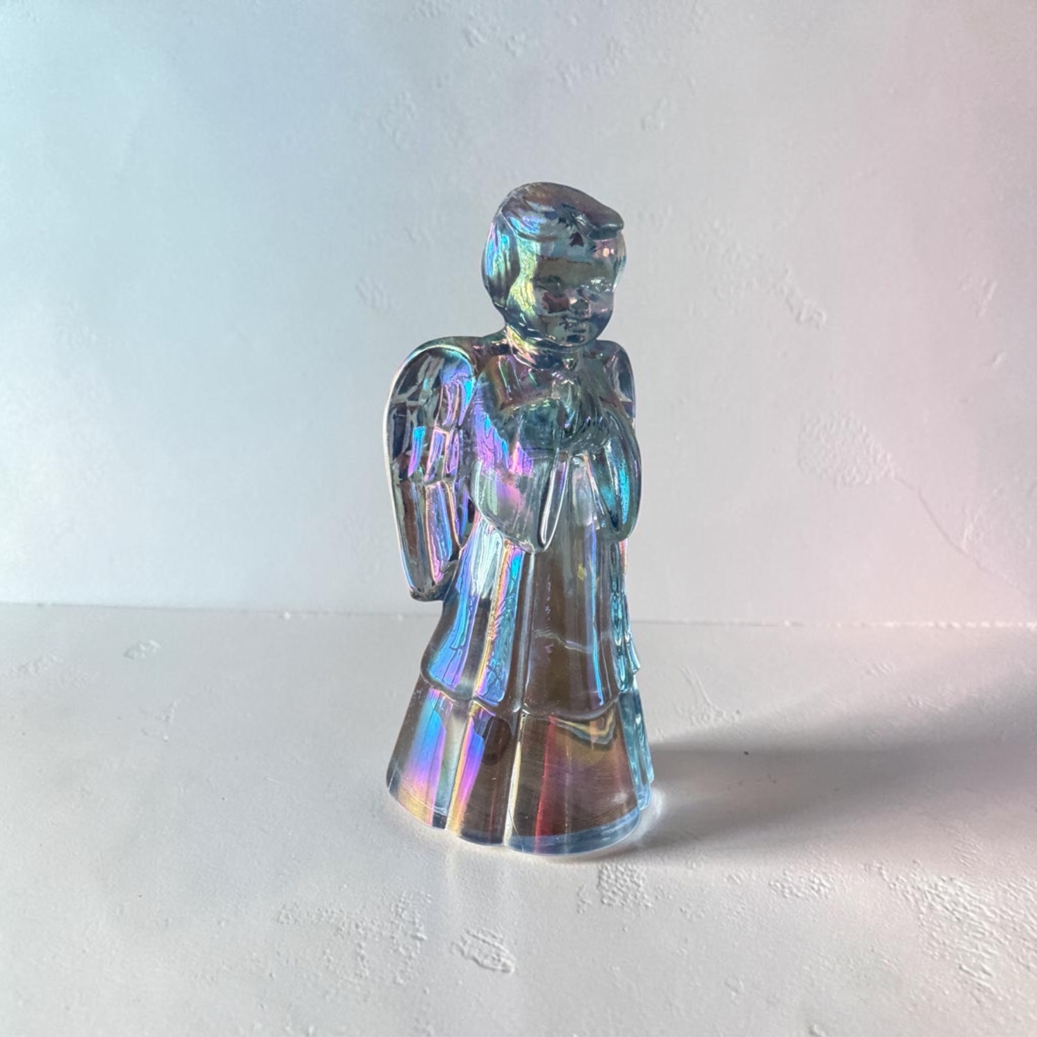 Vintage Fenton Blue Carnival Glass Guardian Angel - image-1
