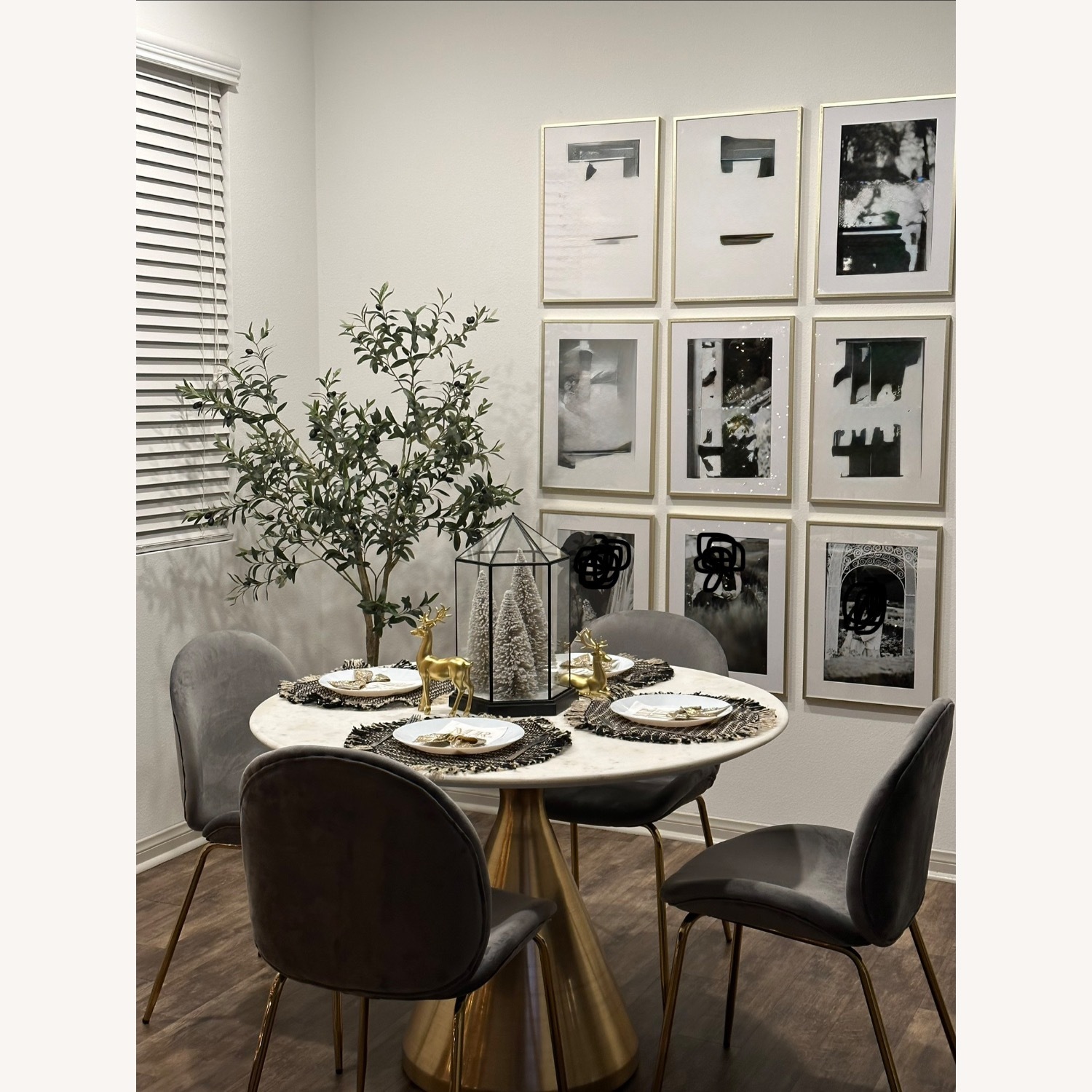 West Elm Marble Top Dining Table - image-1
