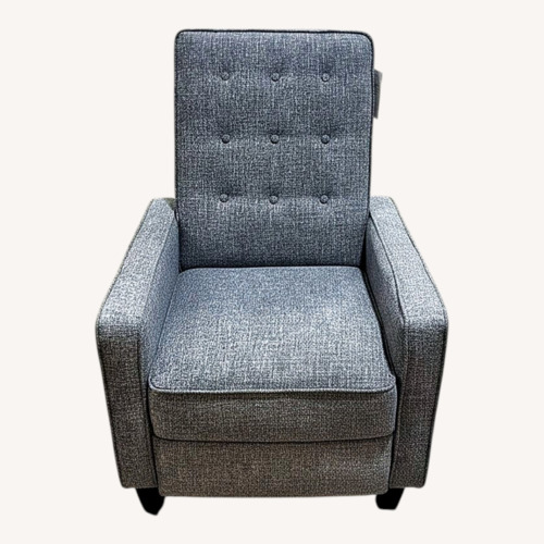 Used MCM Button Tufted Fabric Manual Push Back Recliner for sale on AptDeco