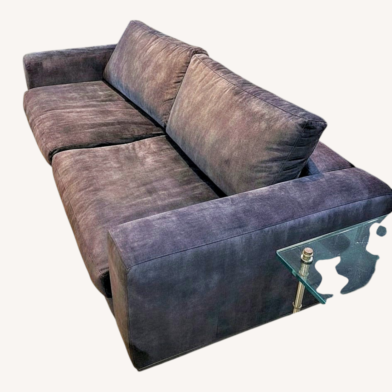 Modern Velvet Track-Arm Sofa - image-0