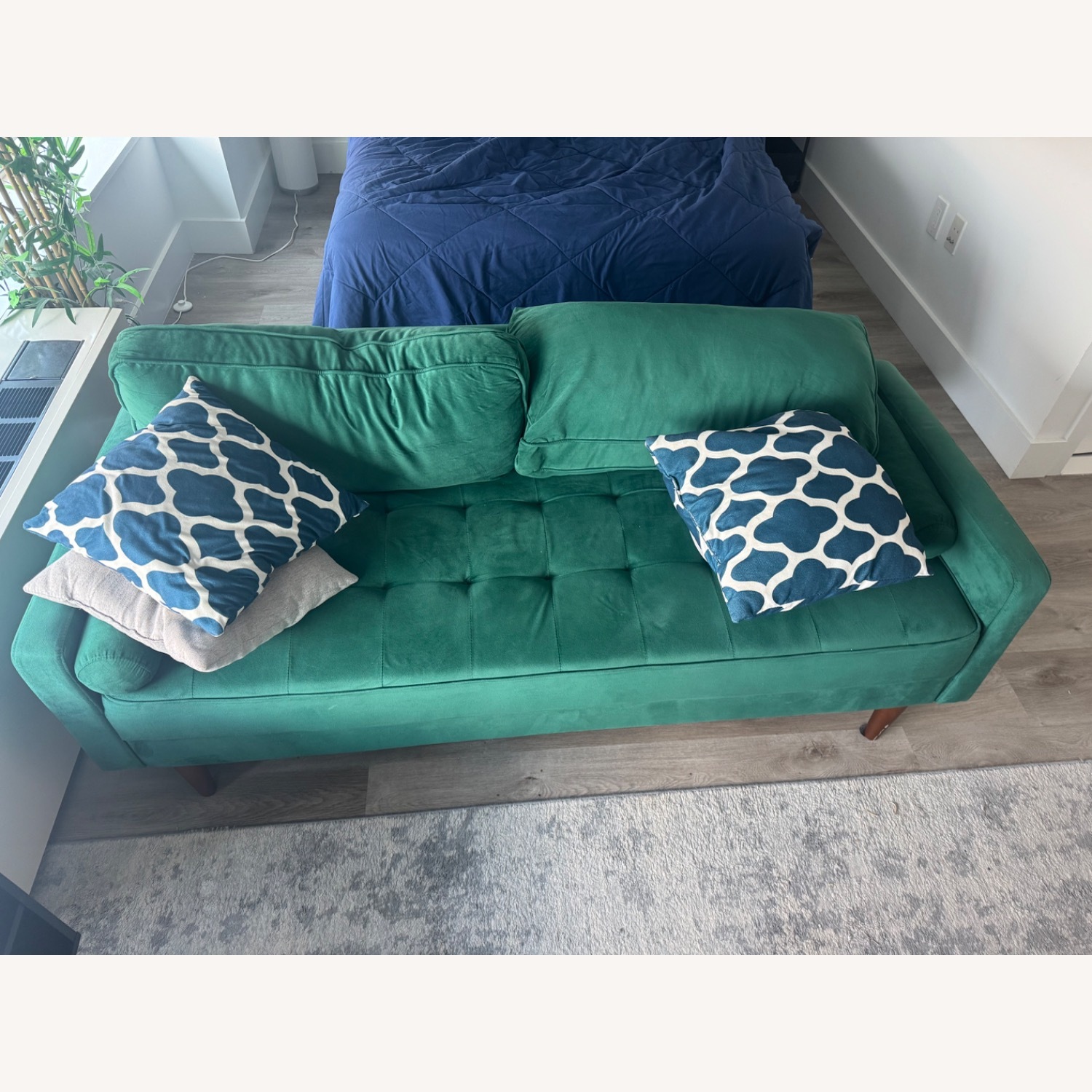 Amazon Green Velvet 2 Seater Sofa - image-1