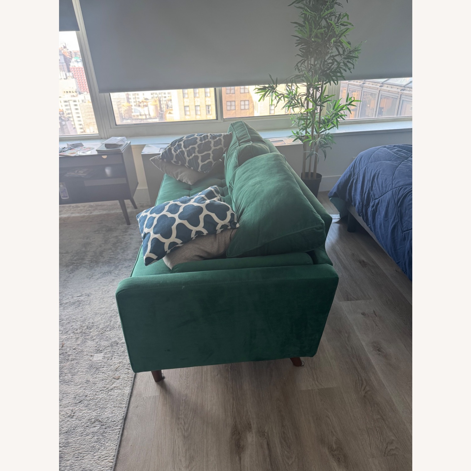 Amazon Green Velvet 2 Seater Sofa - image-3