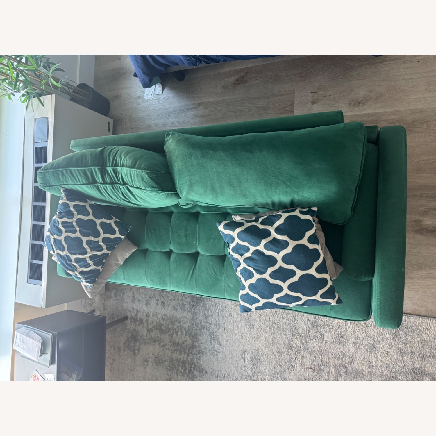 Amazon Green Velvet 2 Seater Sofa - image-2