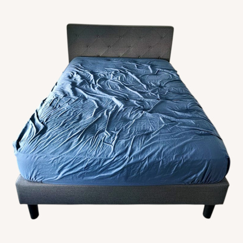 Used Full Platform Bed with Tufted Headboard for sale on AptDeco