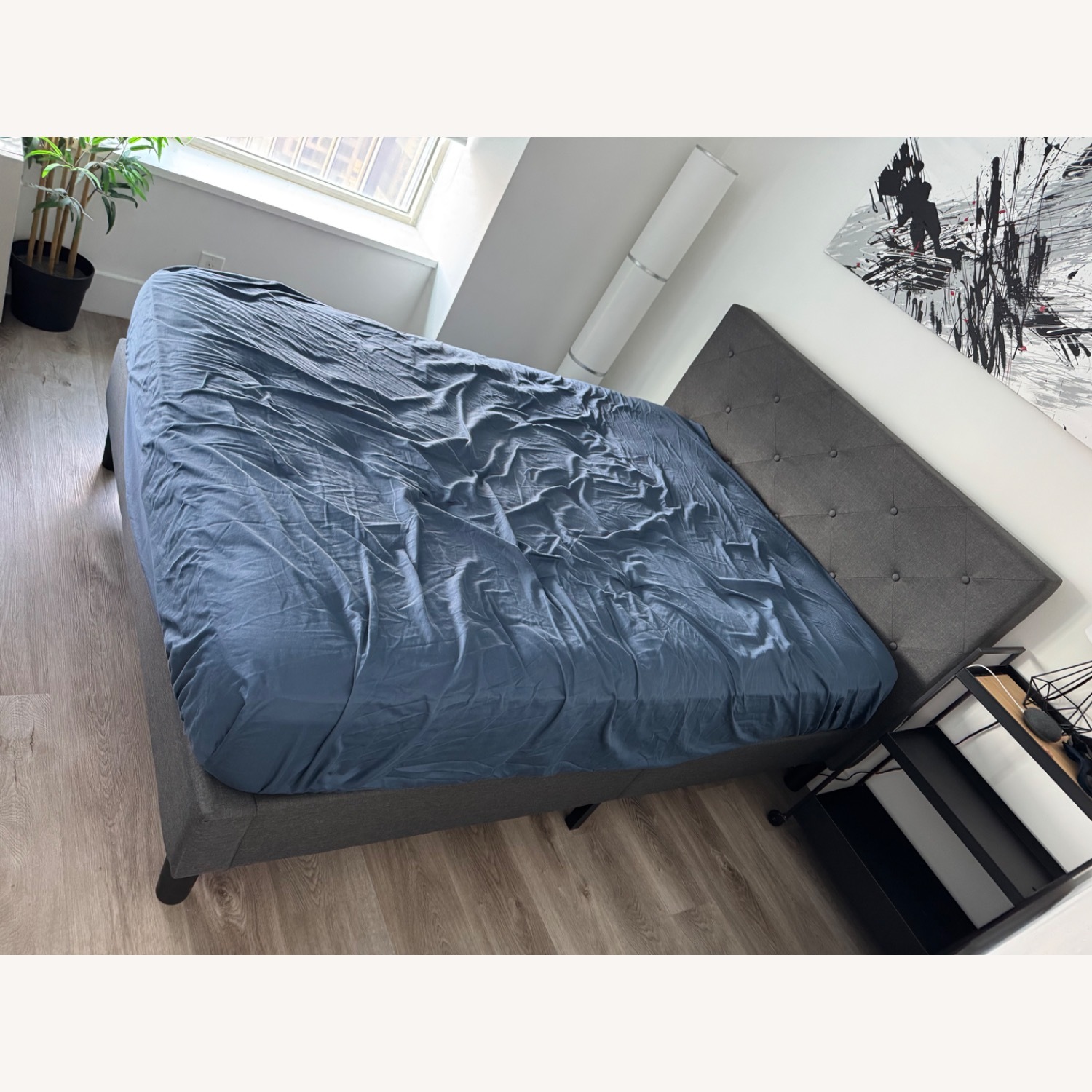Full Platform Bed with Tufted Headboard - image-2