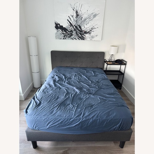 Used Full Platform Bed with Tufted Headboard for sale on AptDeco