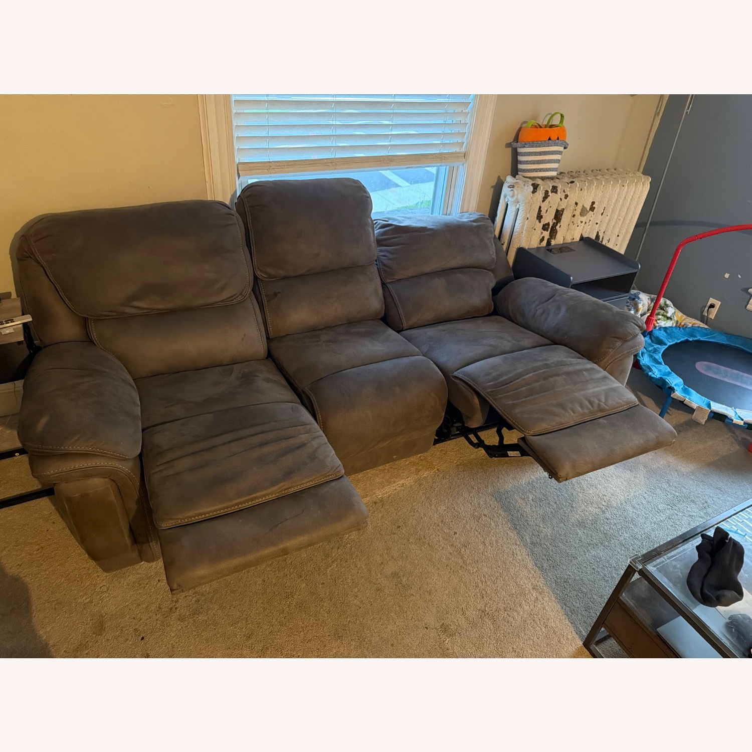 Raymour & Flanigan Dark Brown Skye Microfiber Power Reclining Sofa - image-5