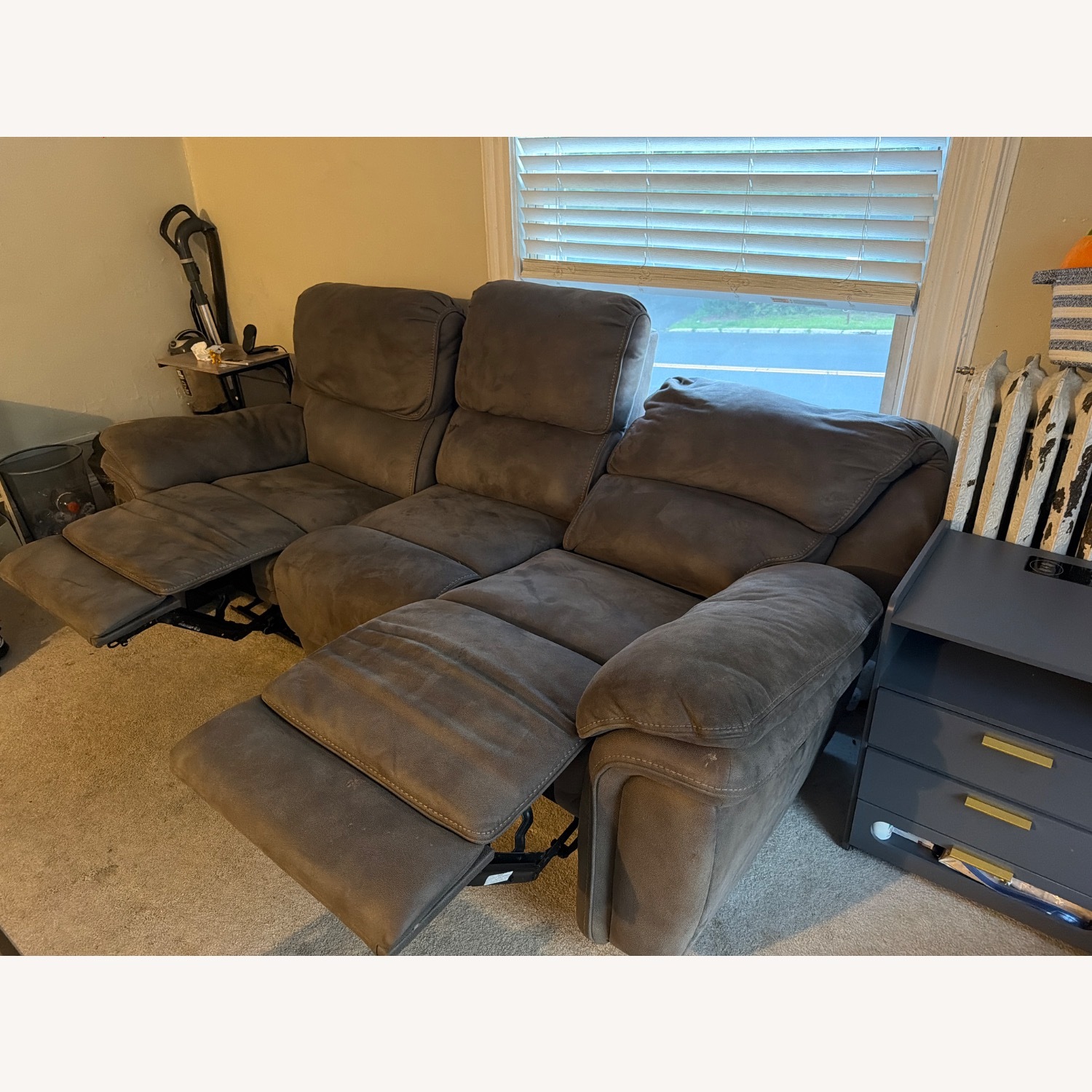 Raymour & Flanigan Dark Brown Skye Microfiber Power Reclining Sofa - image-3