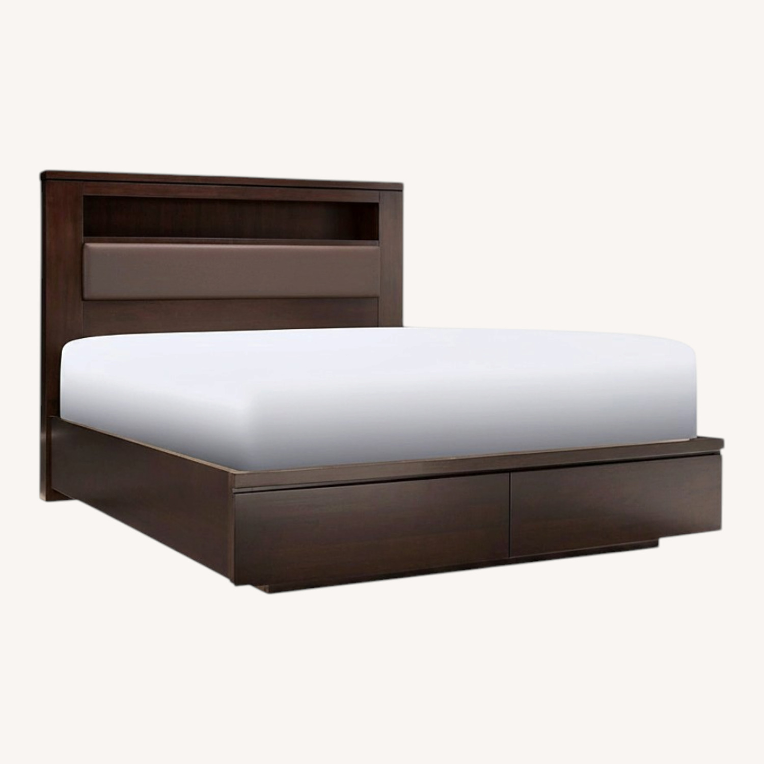 Raymour & Flanigan Richardson Dark Brown Wood Queen Bed - image-0