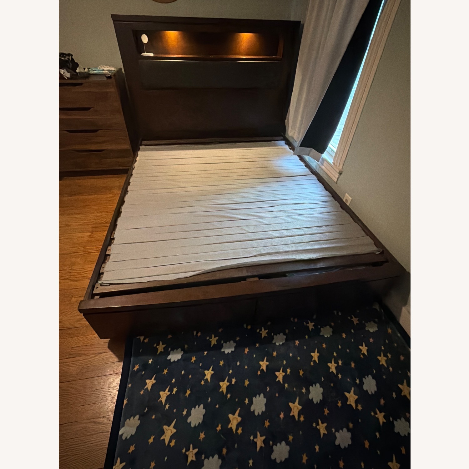 Raymour & Flanigan Richardson Dark Brown Wood Queen Bed - image-1